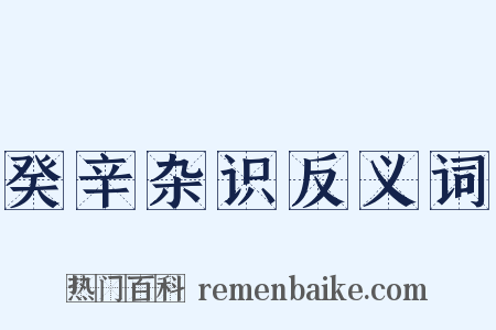 癸辛杂识反义词是什么意思的图片